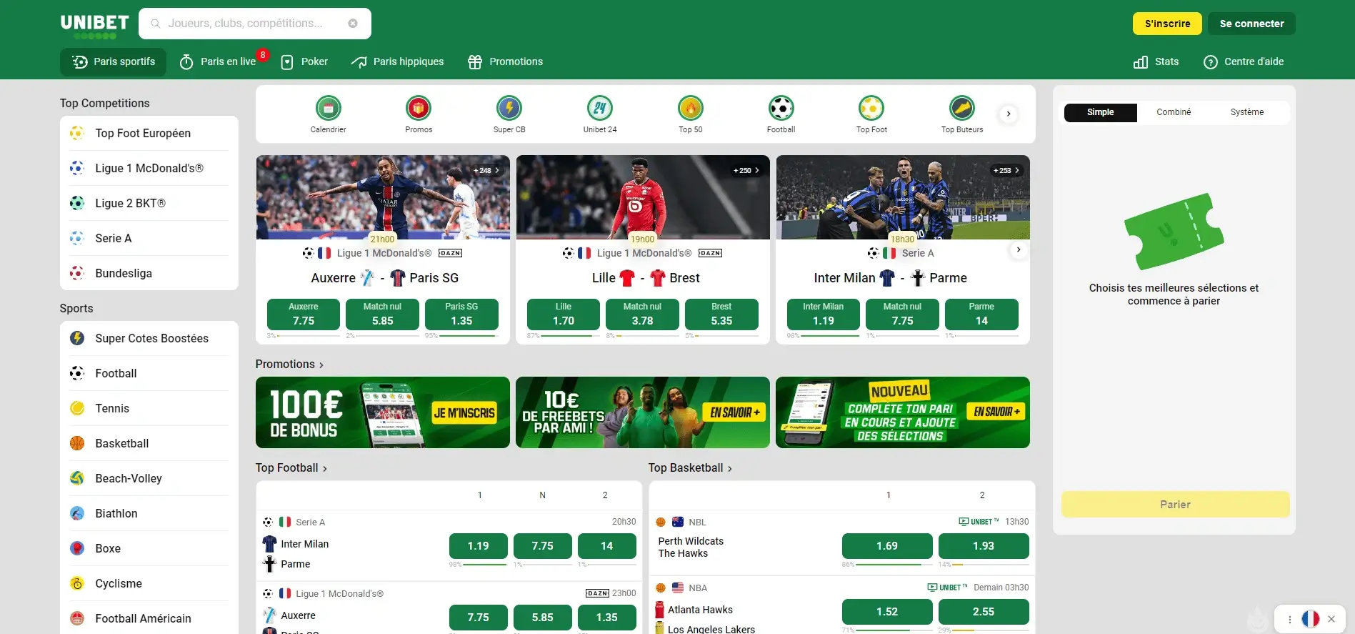 Parier sur les sports chez Unibet Unibet casino pari